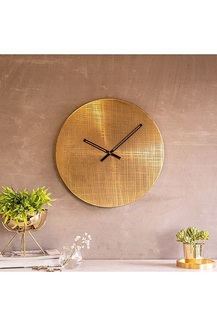 Golden Wall Clock by Logam
