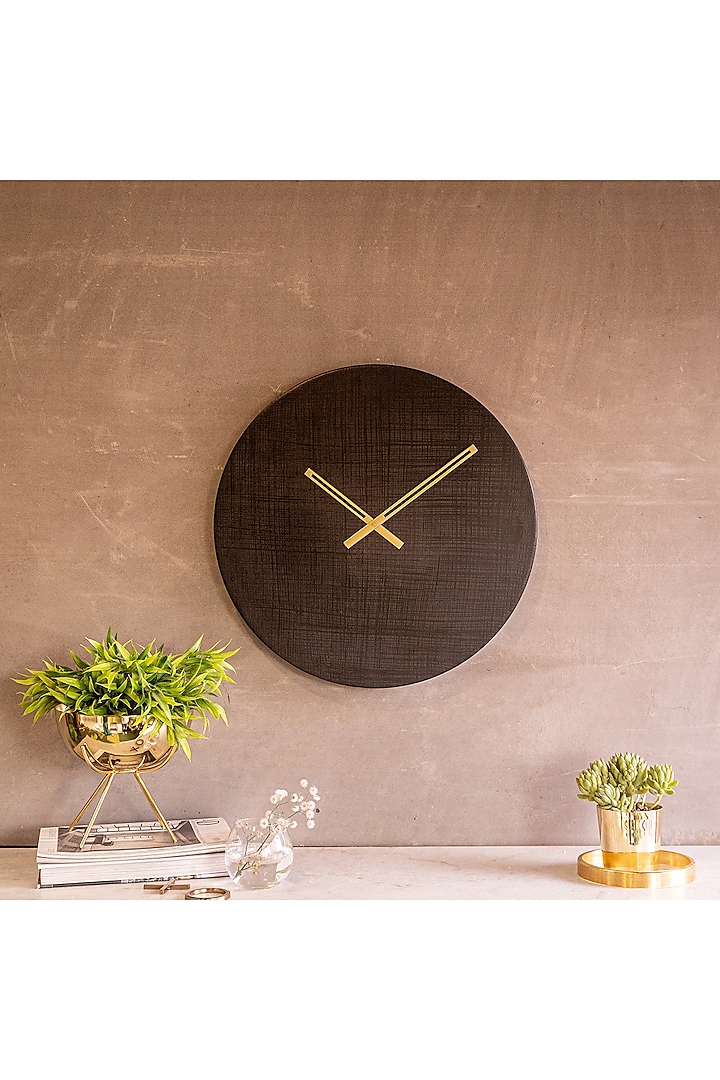 Black Aluminium Wall Clock by Logam