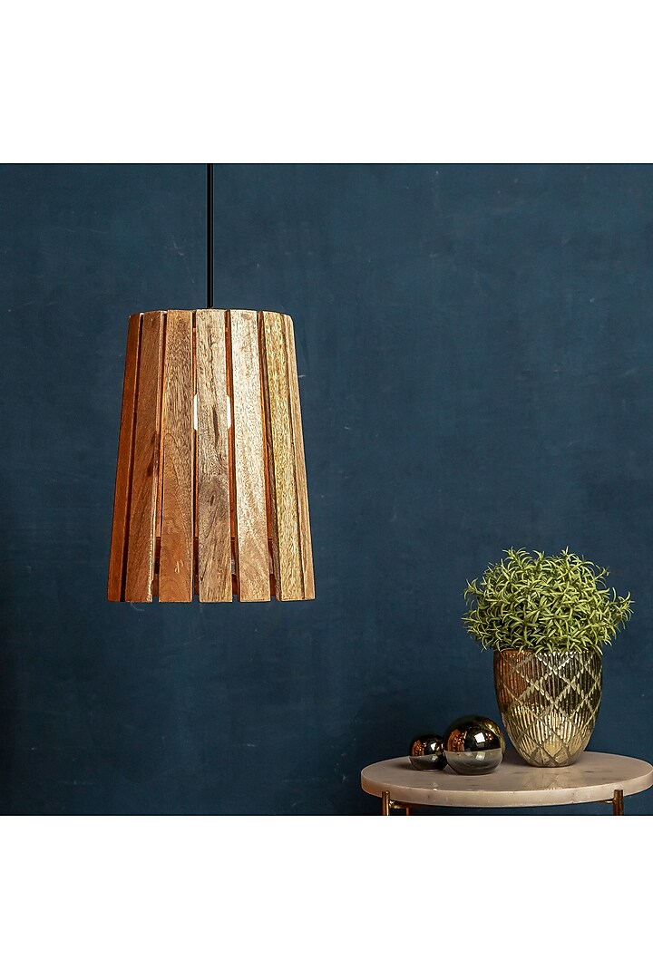 Natural Wood Hanging Lamp by Logam at Pernia's Pop Up Shop