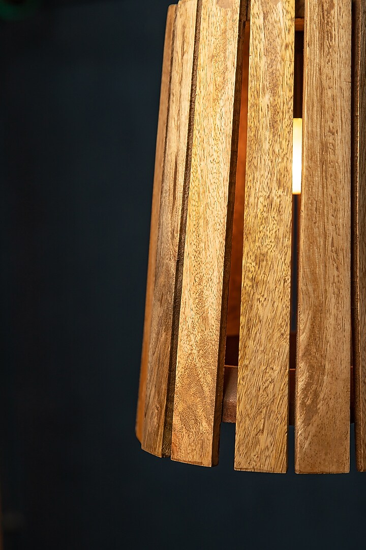 Natural Wood Hanging Lamp by Logam at Pernia's Pop Up Shop