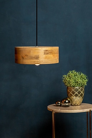 Brown Mango Wood Hanging Lamp by Logam