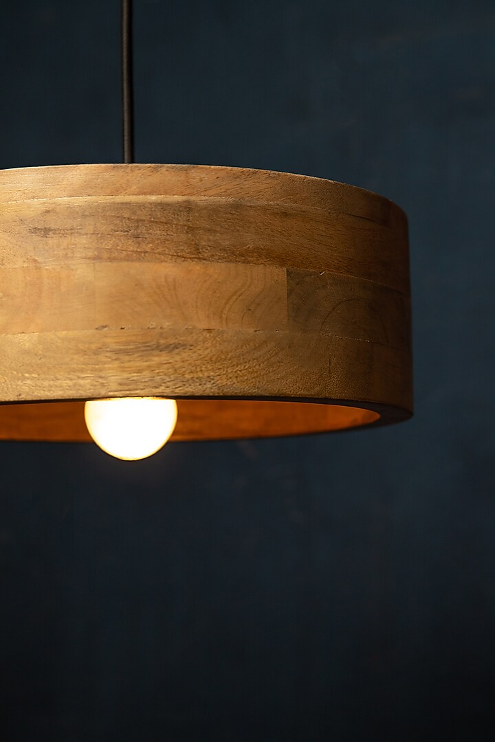 Brown Mango Wood Hanging Lamp by Logam at Pernia's Pop Up Shop