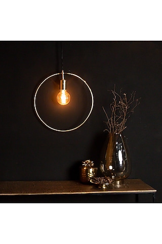 Gold Metal Ring Hanging Light by Logam