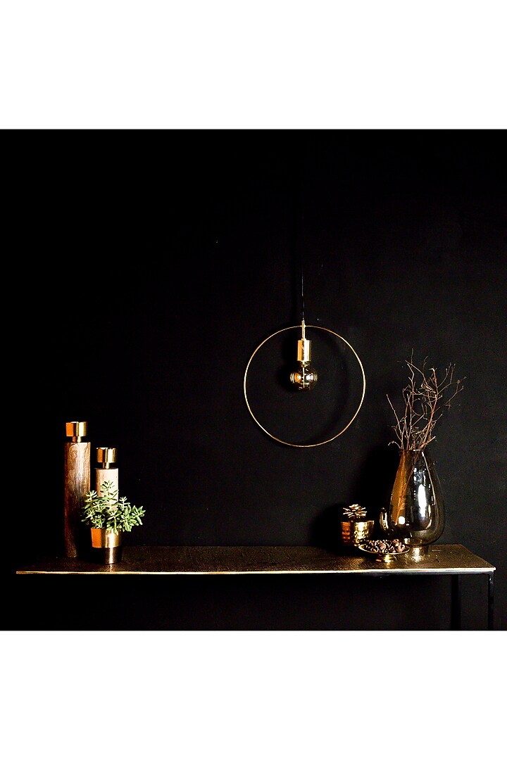 Gold Metal Ring Hanging Light by Logam at Pernia's Pop Up Shop