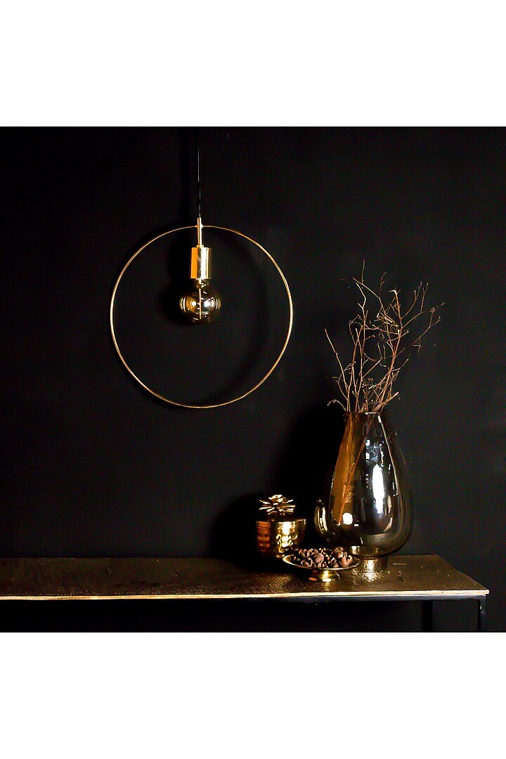 Gold Metal Ring Hanging Light by Logam at Pernia's Pop Up Shop