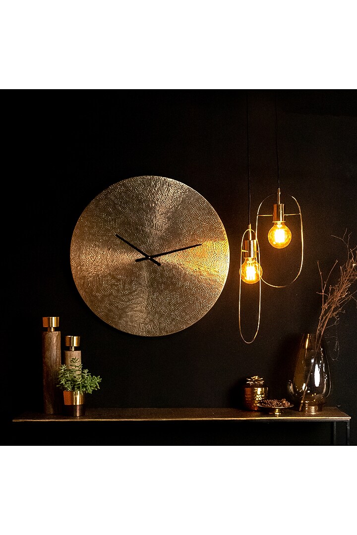 Gold Metal Ring Frame Hanging Light by Logam at Pernia's Pop Up Shop