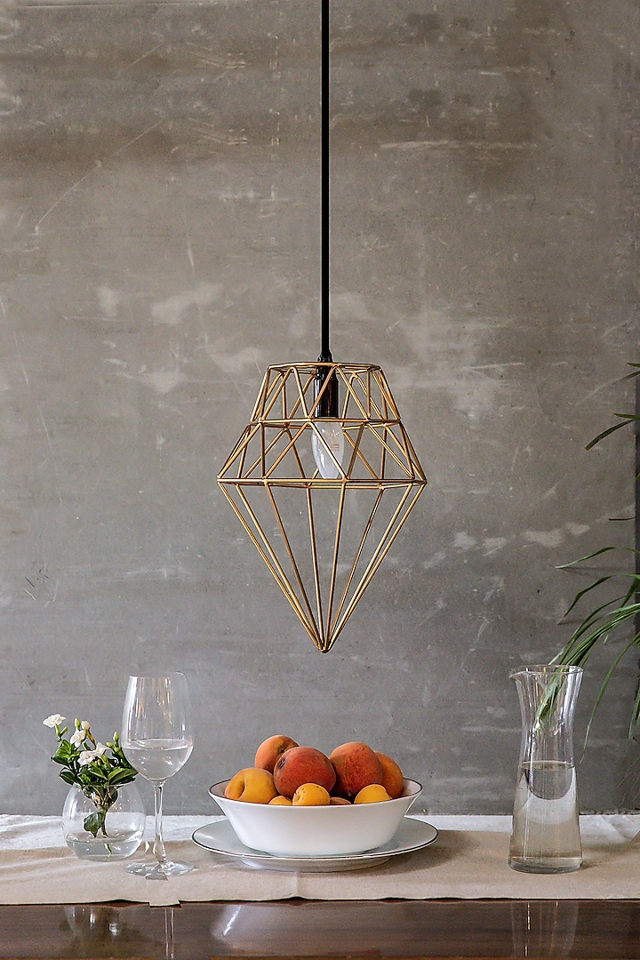 Gold Diamond Pendant Hanging Light by Logam at Pernia's Pop Up Shop