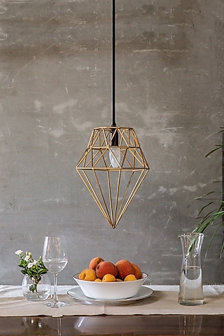 Gold Diamond Pendant Hanging Light by Logam
