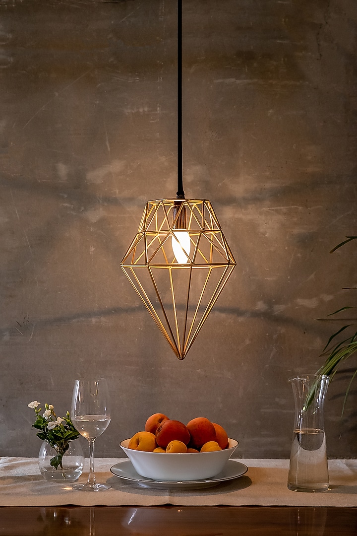 Gold Diamond Pendant Hanging Light by Logam at Pernia's Pop Up Shop