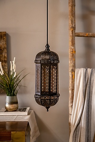 Black & Gold Handcrafted Hanging Light by Logam