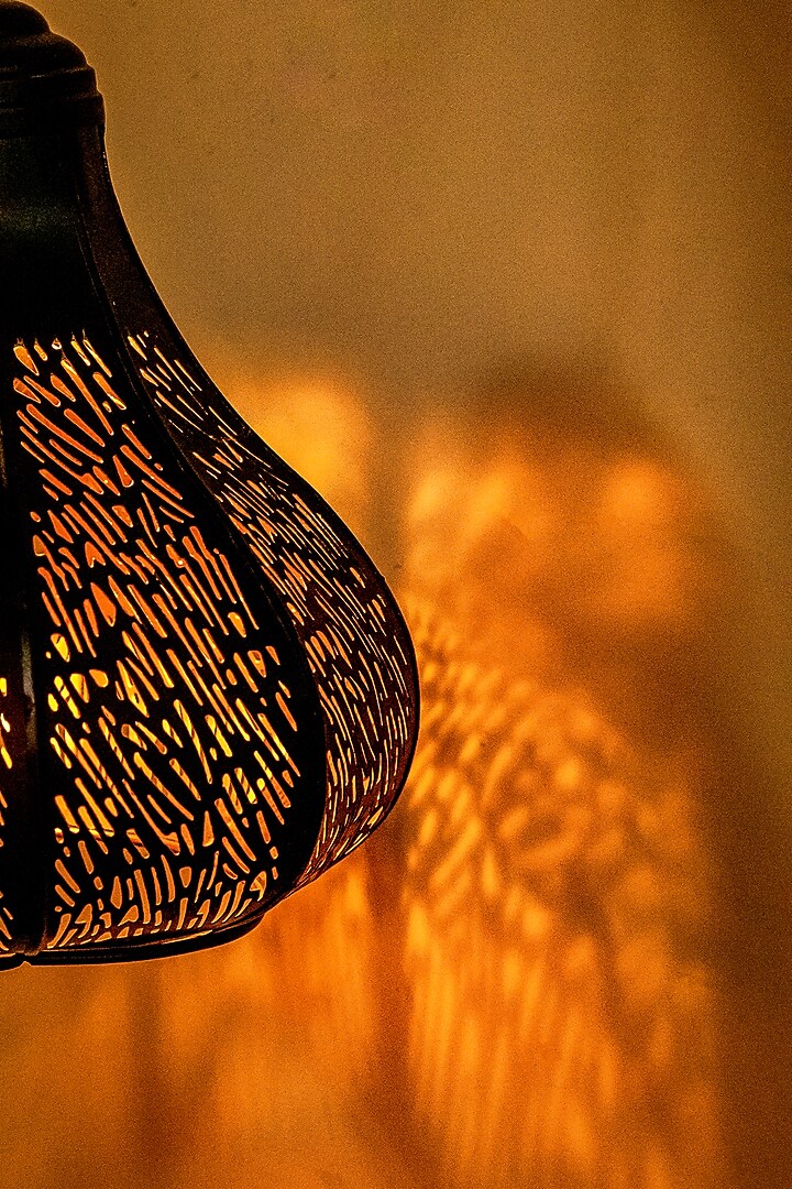 Matt Black & Gold Hanging Light by Logam at Pernia's Pop Up Shop