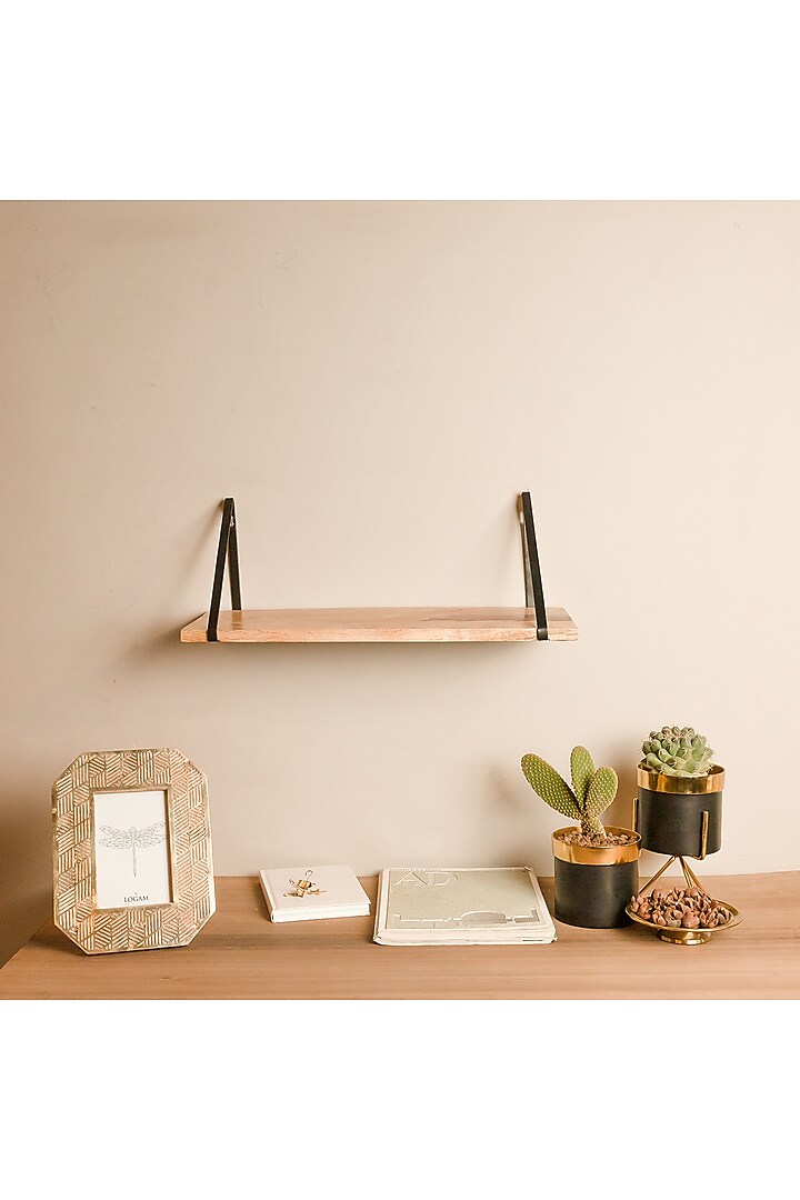 Natural Wooden Wall Shelve by Logam