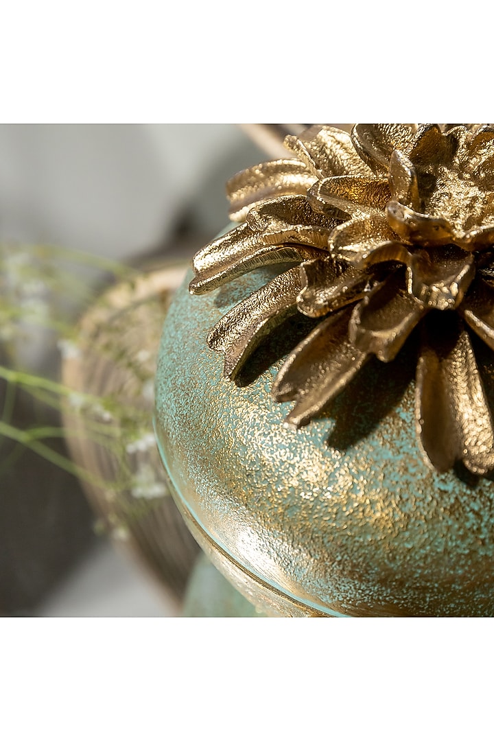 Mint Green and Antique Brass Storage Box by Logam at Pernia's Pop Up Shop