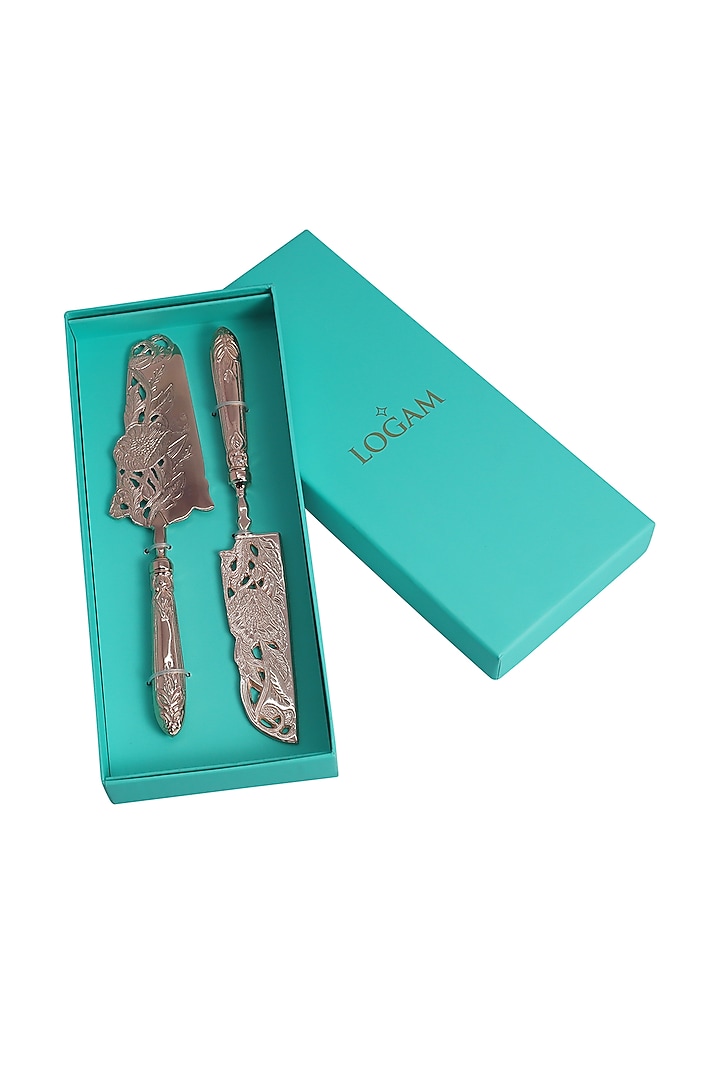 Copper Brass Cake Servers (Set of 2) by Logam at Pernia's Pop Up Shop