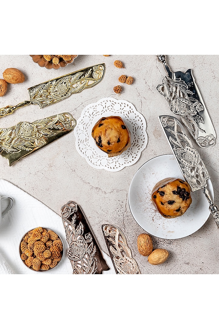Copper Brass Cake Servers (Set of 2) by Logam at Pernia's Pop Up Shop