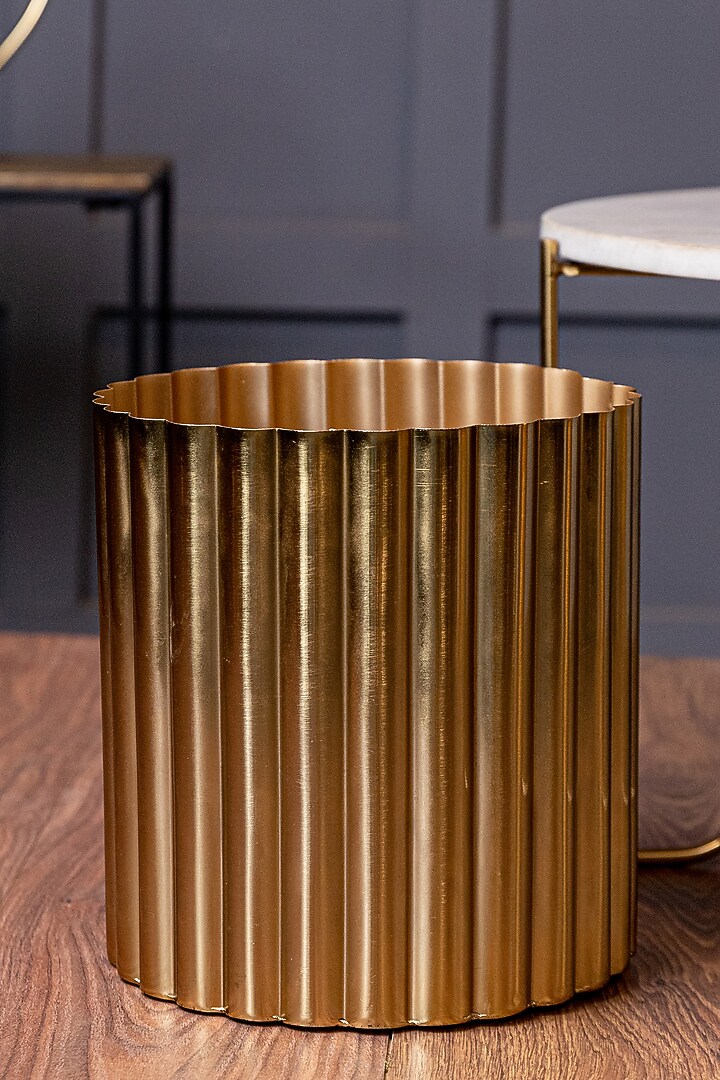 Shiny Gold Mild Steel Planter (Small) by Logam at Pernia's Pop Up Shop