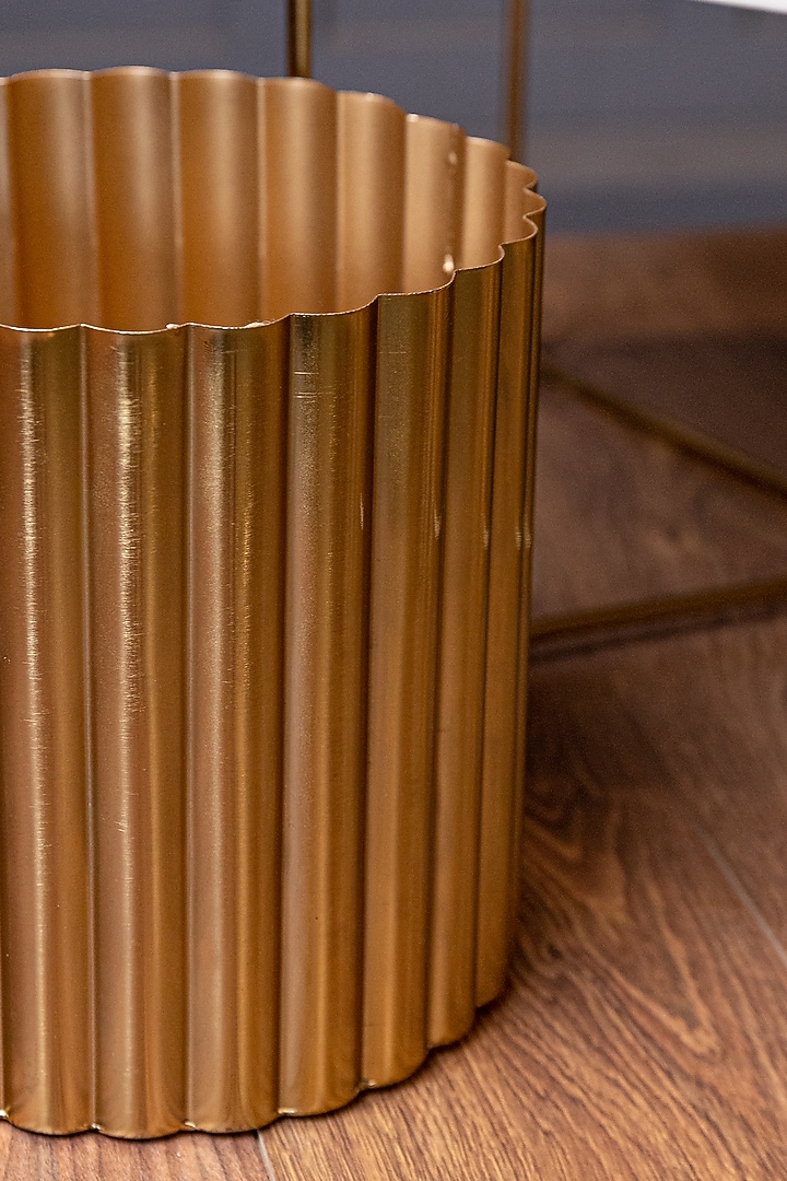 Shiny Gold Mild Steel Planter (Small) by Logam at Pernia's Pop Up Shop
