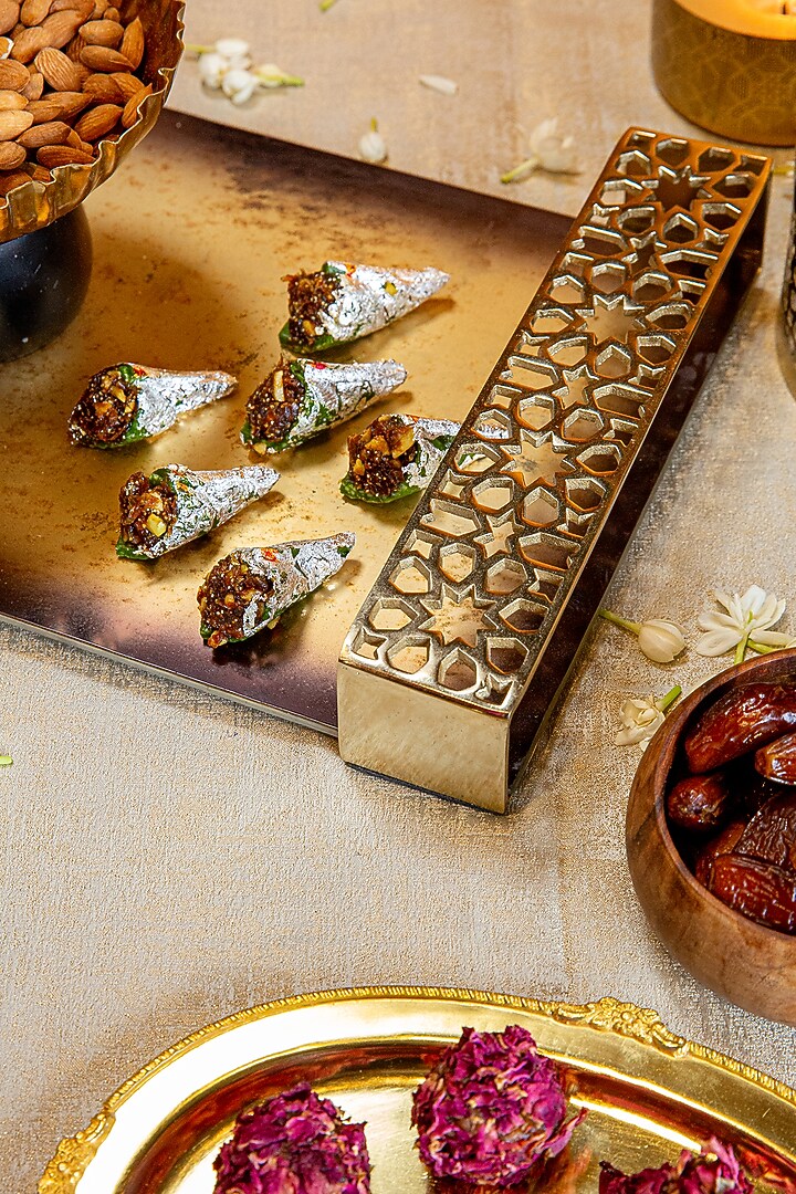 Shiny Gold Aluminium & Glass Tray by Logam at Pernia's Pop Up Shop