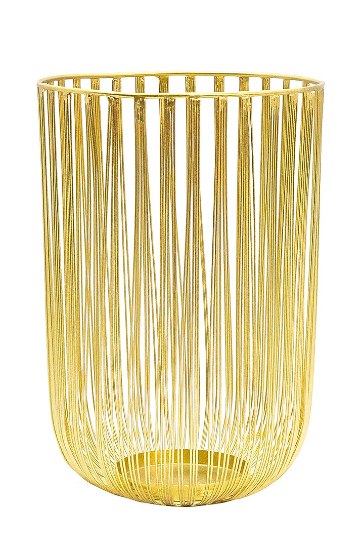 Shiny Gold Mild Steel & Glass Candle Holder by Logam at Pernia's Pop Up Shop