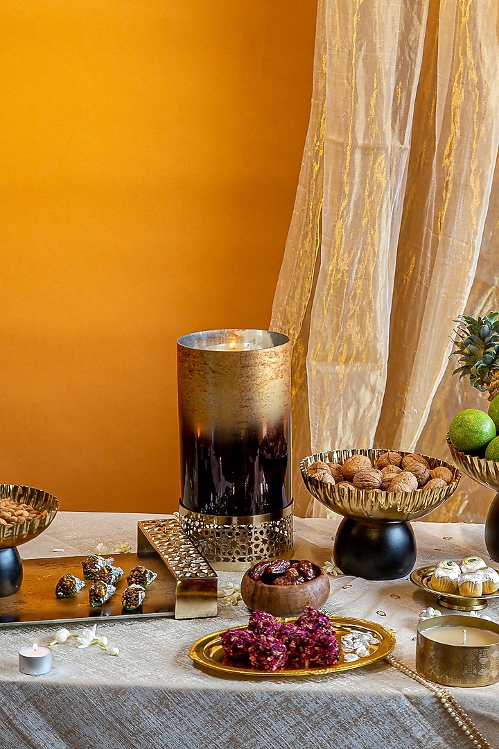 Shiny Gold Aluminium & Glass Candle Ombre Holder by Logam at Pernia's Pop Up Shop