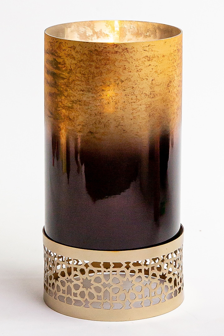 Shiny Gold Aluminium & Glass Candle Ombre Holder by Logam at Pernia's Pop Up Shop