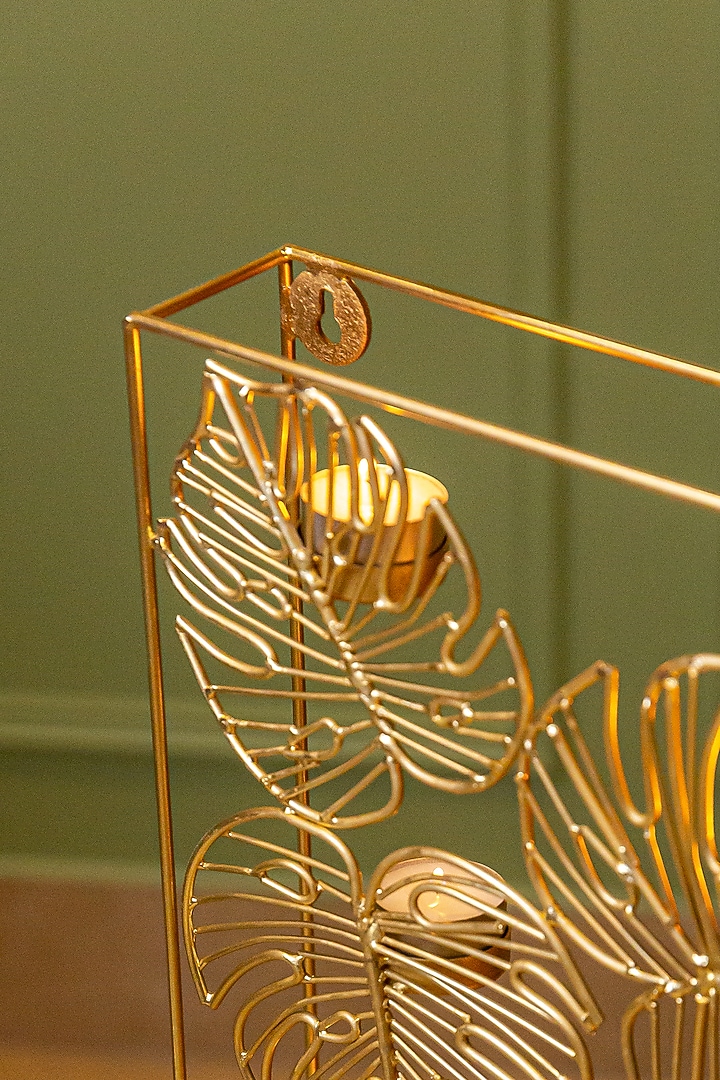 Shiny Gold Mild Steel Wall Sconce by Logam at Pernia's Pop Up Shop