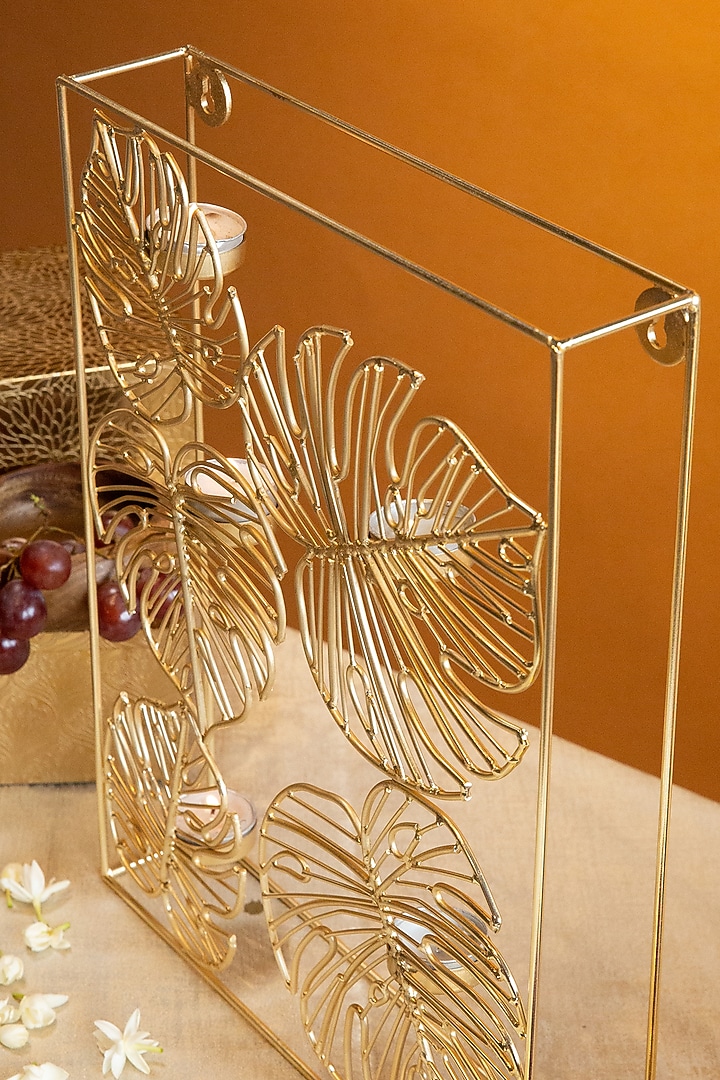 Shiny Gold Mild Steel Wall Sconce by Logam at Pernia's Pop Up Shop