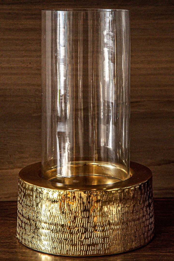 Gold Aluminium & Glass Candle Holder by Logam at Pernia's Pop Up Shop