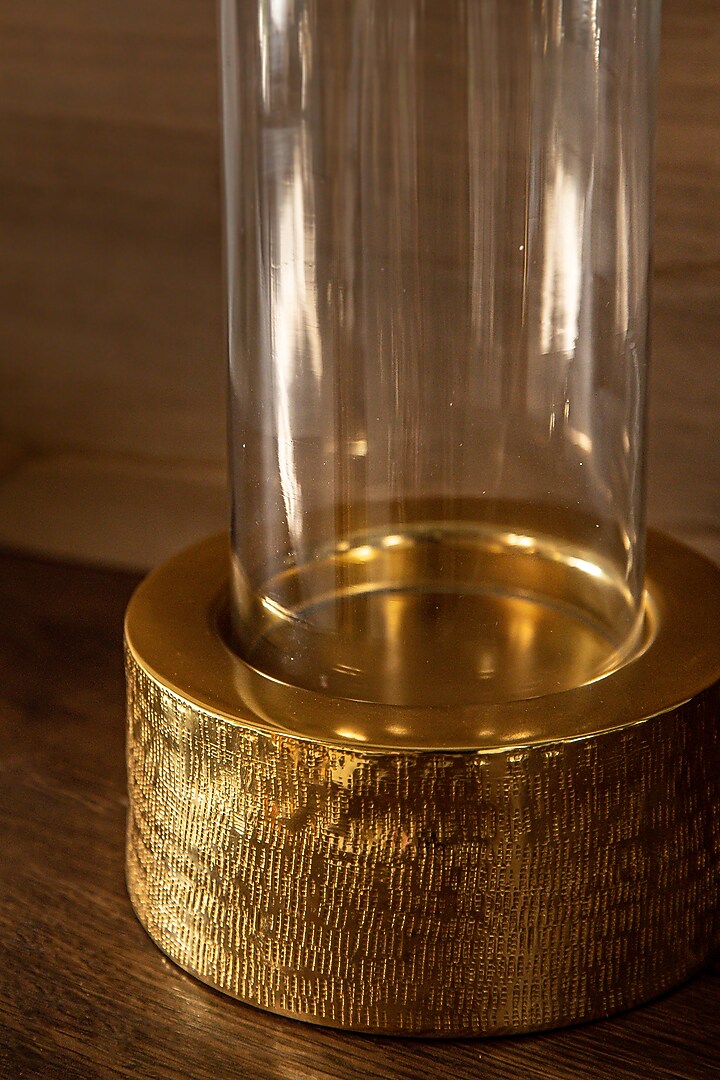Gold Aluminium & Glass Candle Holder by Logam at Pernia's Pop Up Shop