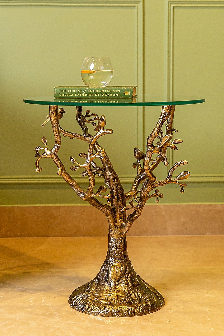 Antique Brass Aluminium Table by Logam