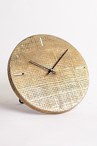 Gold Mild Steel Clock by Logam