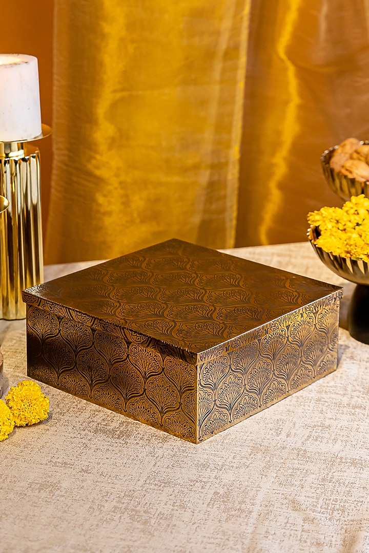 Brass Antique Steel Box by Logam at Pernia's Pop Up Shop