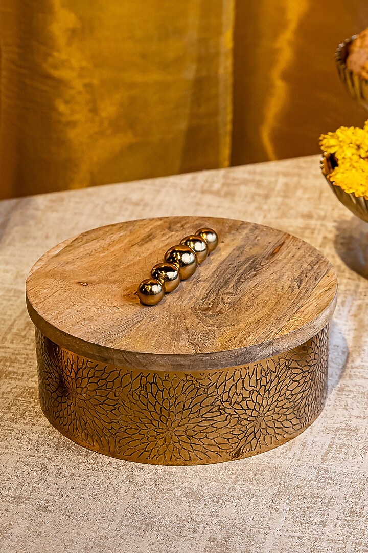 Brass Antique Mango Wood Box by Logam at Pernia's Pop Up Shop