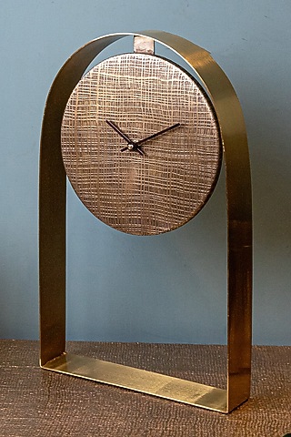 Gold Stainless Steel Clock by Logam