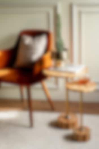 White & Gold Sheesham Wood Side Table by Logam at Pernia's Pop Up Shop