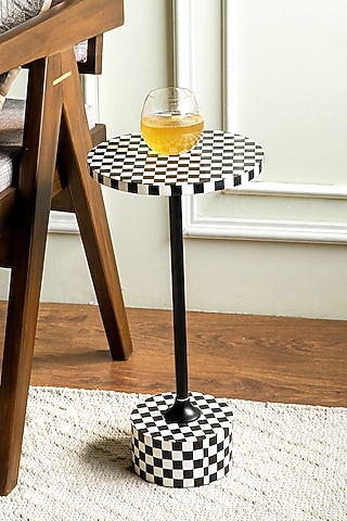 Black & White Resin Side Table by Logam