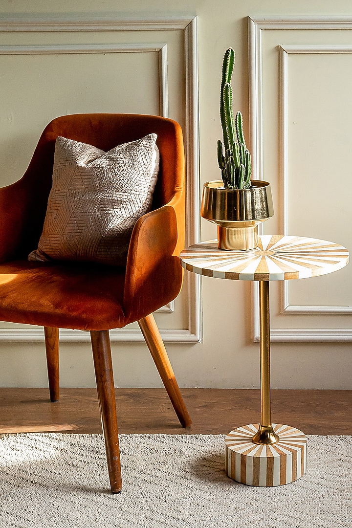 White & Gold Resin Side Table Set by Logam at Pernia's Pop Up Shop