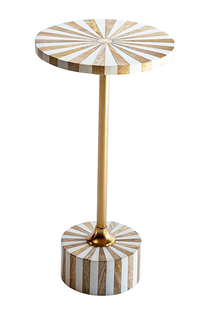 White & Gold Resin Side Table Set by Logam at Pernia's Pop Up Shop