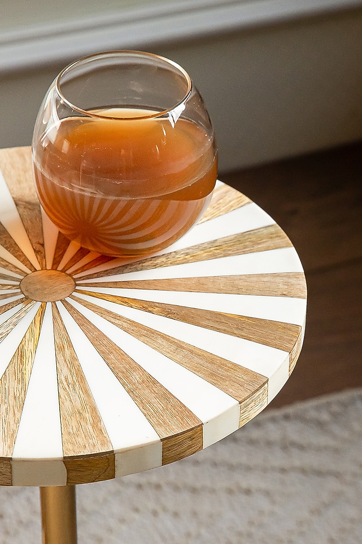 White & Gold Resin Side Table Set by Logam at Pernia's Pop Up Shop