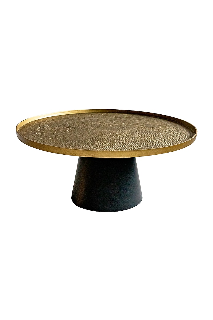Black & Antique Gold Aluminium Side Table by Logam at Pernia's Pop Up Shop