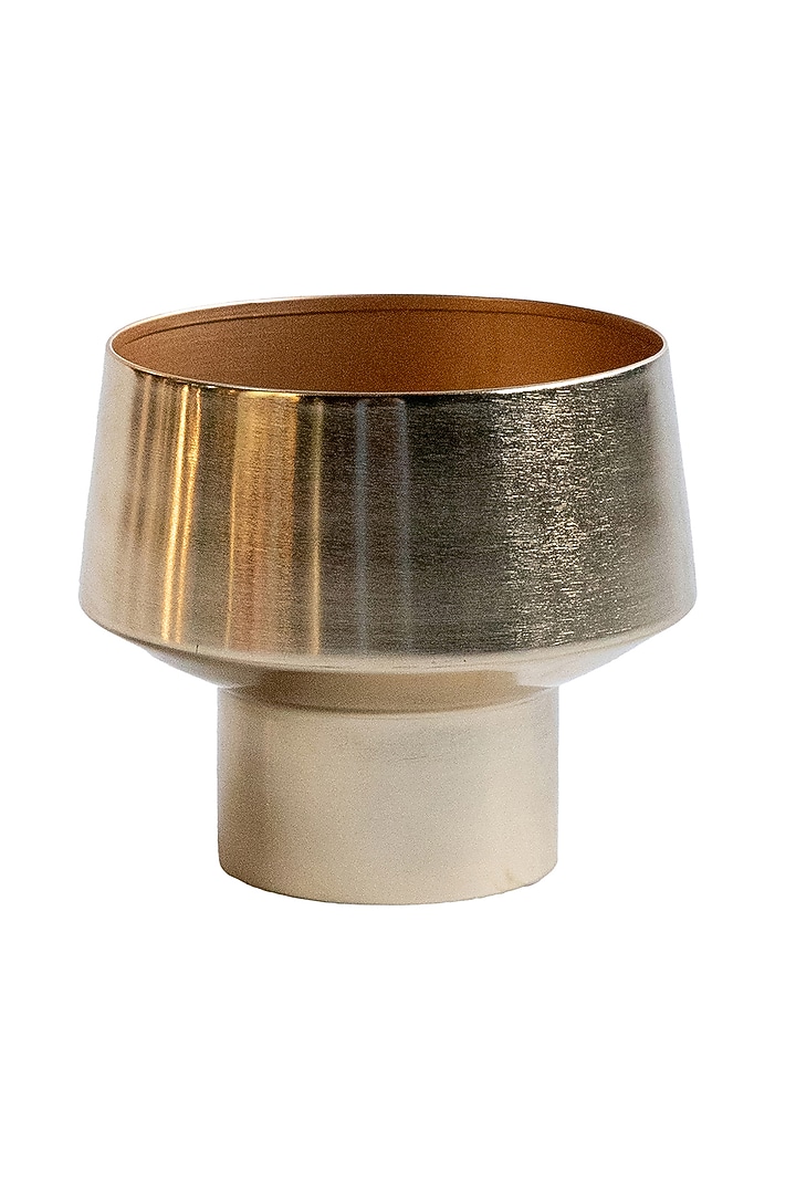 Shiny Gold Metal Planter by Logam at Pernia's Pop Up Shop