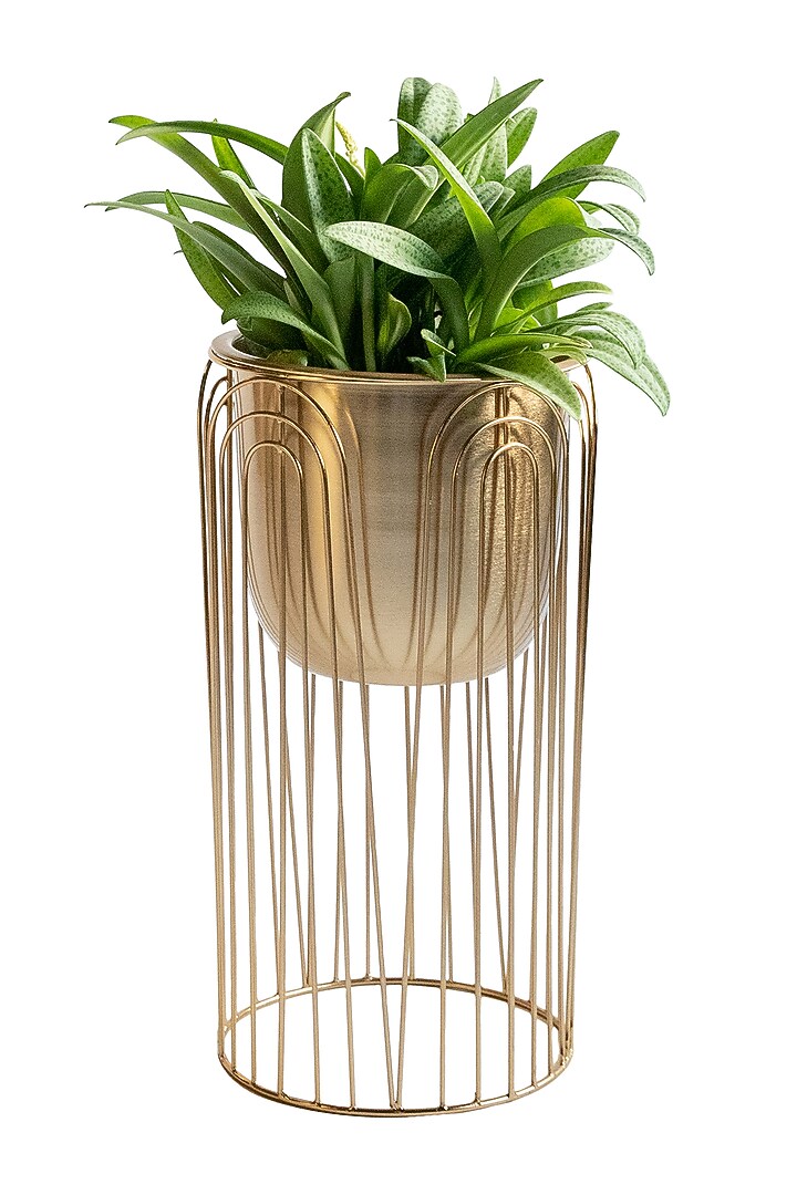 Gold Metal Planter Set by Logam at Pernia's Pop Up Shop
