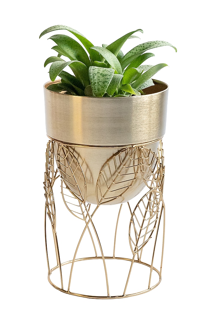Gold Metal Planter Set by Logam at Pernia's Pop Up Shop