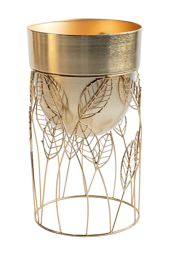 Gold Metal Planter Set by Logam at Pernia's Pop Up Shop