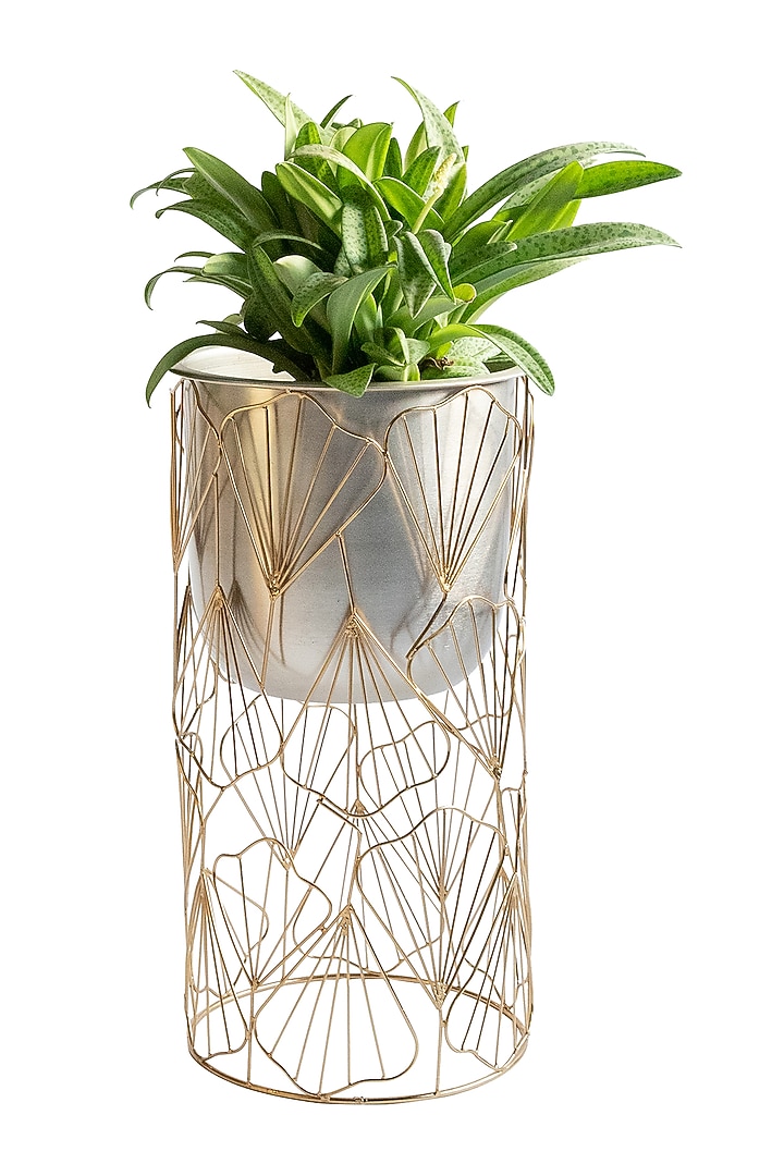 Silver Metal Planter Set by Logam at Pernia's Pop Up Shop