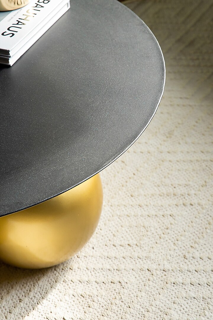 Black & Gold Mild Steel Side Table by Logam at Pernia's Pop Up Shop