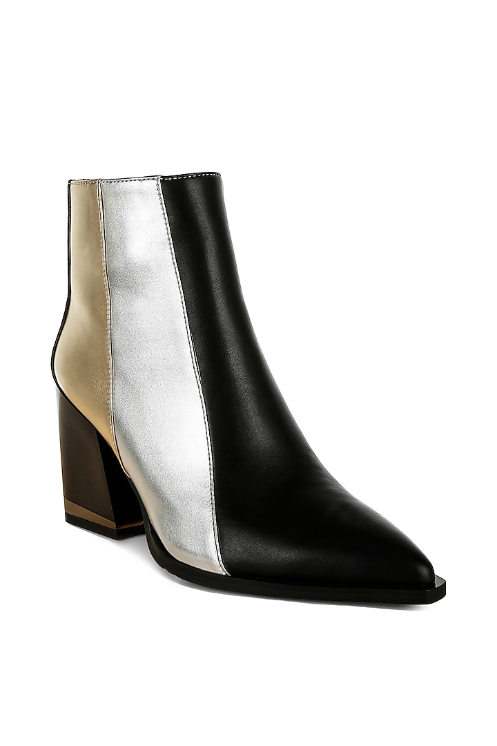 Multi-Colored Faux Leather Color-Blocked Metallic Boots by London Rag at Pernia's Pop Up Shop