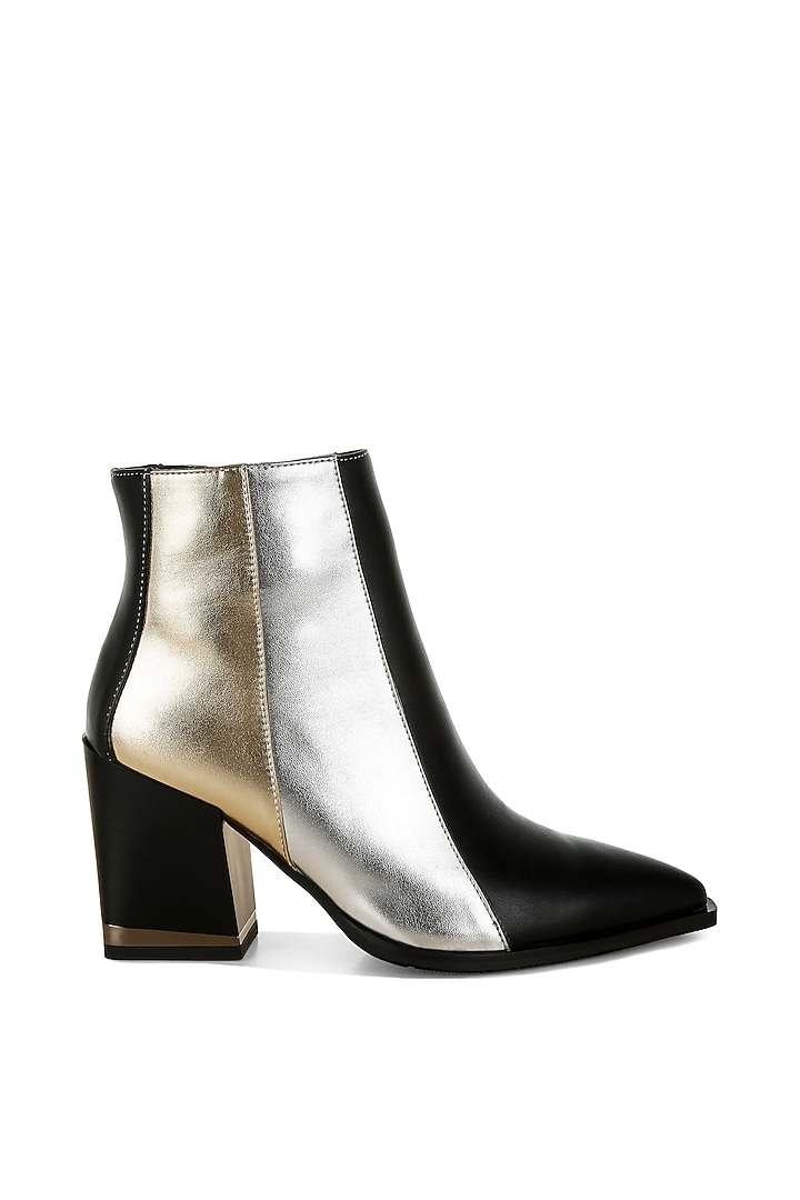 Multi-Colored Faux Leather Color-Blocked Metallic Boots by London Rag at Pernia's Pop Up Shop