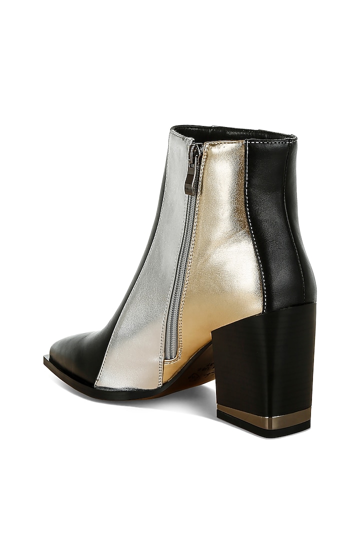 Multi-Colored Faux Leather Color-Blocked Metallic Boots by London Rag at Pernia's Pop Up Shop