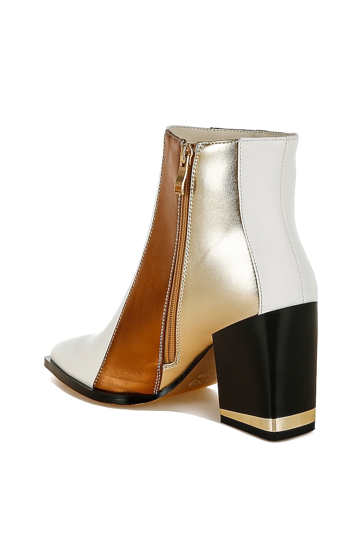 Multi-Colored Faux Leather Color-Blocked Metallic Boots by London Rag at Pernia's Pop Up Shop